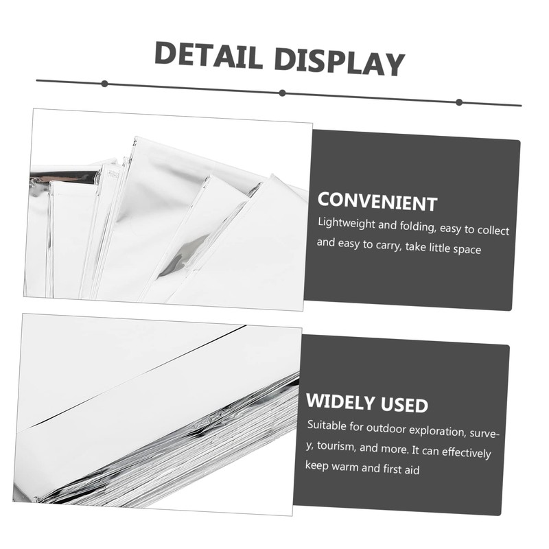 Gatuida 1pc Double Sided Foil Rescuing Blanket Thermal Insulation Emergency
