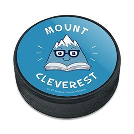 GRAPHICS & MORE Mount Cleverest Everest Reading Book Funny Humor Ice Hockey Puck