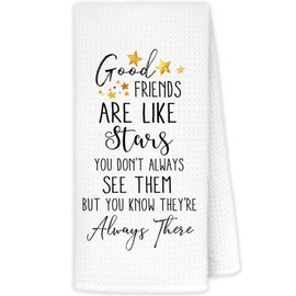 JINYO Good Friends are Like Stars Kitchen Towels, Gifts for Best Friend Hand Towels for Bathroom Kitchen Decor, Friendship Gifts for Women Friends Decorative Dish Tea Towels, 16x24 Inch