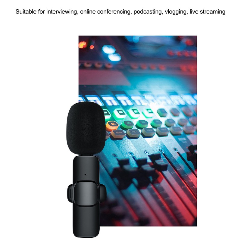 Wireless Lavalier Microphone Portable Noise Cancelling Professional Lapel Mic for