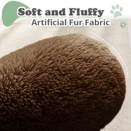 JOLLYVOGUE Dog & Cat Bed, Calming Anti-Anxiety Pet Bed for Small Dogs, Fluffy Donut Cushion for Small and Medium Pets (23")