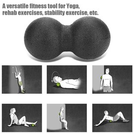 Bolas De Masaje,Peanut Masaje,Bola De Masaje Y Rodillo De Espuma,Pelota Masaje Yoga Bola Masaje Doble Para Masaje Muscular Miofascial Fascitis Terapia Puntos Gatillo Pilates Yoga Estiramiento(16X8CM)