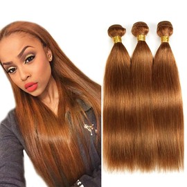 Brown Bundles Human Hair Color 30 Straight Human Hair Bundles 18 20 22 Inch Healthy And Soft Light Brown Straight Bundles Unprocessed Brazilian Virgin Remy Hair Extensions