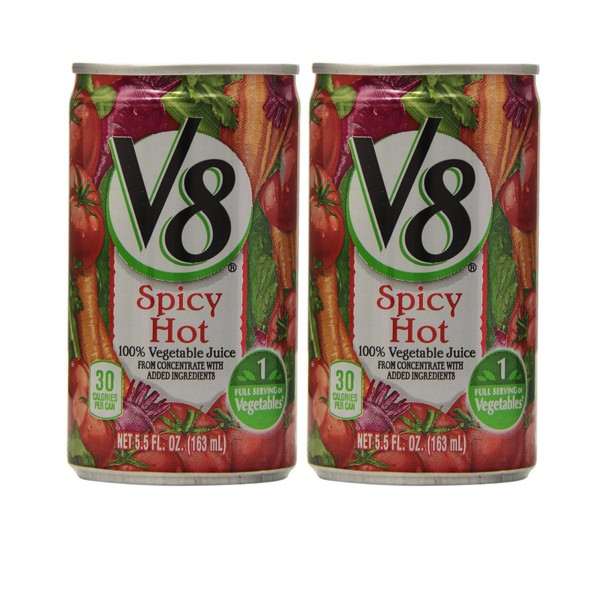 V8 Spicy Hot Vegetable Juice, 5.5 Oz. - 2 Pack