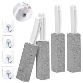 4pcs Escobillas de Inodoro de Piedra,Bloque para Limpieza,Escobilla De Baño De Piedra Pómez con Mango Colgante para Manchas de Agua Dura en Inodoros,Parrillas,Azulejos y Lavabos (4)