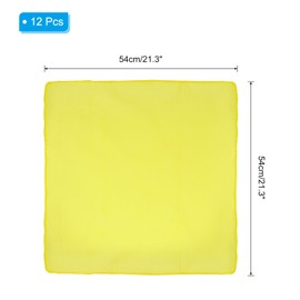 PATIKIL 21"x21" Large Solid Color Bandanas, 12 Pack Bulk Blank Head Bandannas Multifunctional Headband Scarf Neckerchief for Women and Men, Yellow