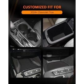 CDEFG 14Pcs Center Console Liner Mats for Chevy Trax 2024-2025 LS, 1RS, LT, 2RS, ACTIV (Black)