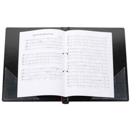 Original Falken Gloria Chorus Folder with Ergonomic Handle Extremely Light Made of High-Quality Cardboard with Elegant Embossing Ring Mechanism 4 Elastic Straps 2 Transparent Pockets Inside DIN A4