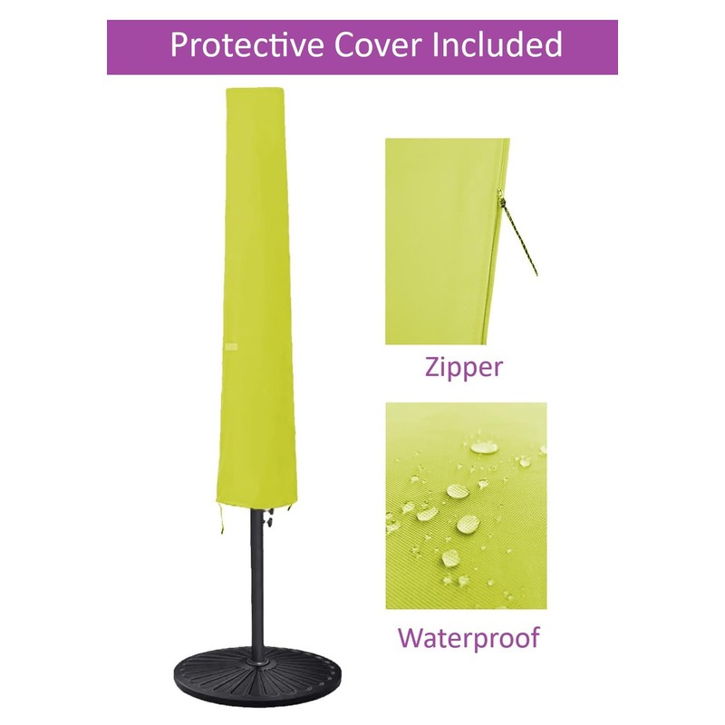 BELLA LEAF 9ft 3 Tiers LED Lights Patio Umbrella with