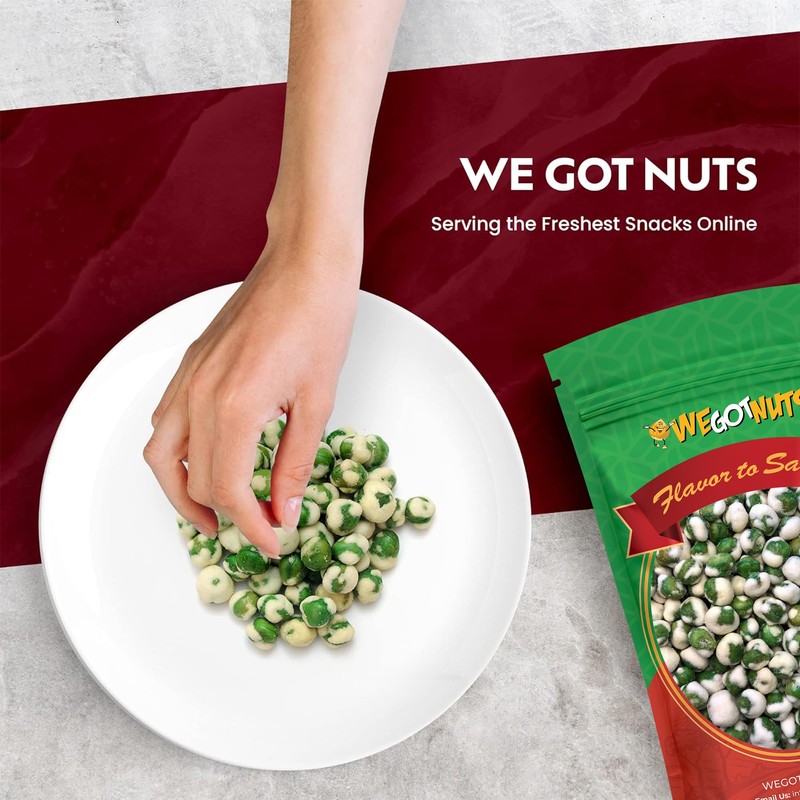 Green Wasabi Peas | 4 Pound Resealable Bag of Hot