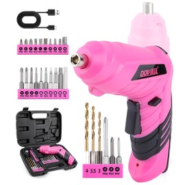 DOWELL Power Electric Cordless Screwdriver Set Rechargeable 3.6V Power Screwdriver Kit Tools for Women with 27pcs Accessories Pink