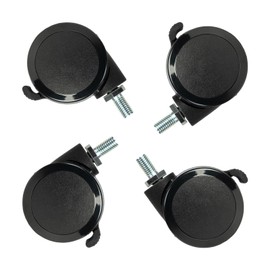 Lockable Caster Wheels for Standing Desk, Metric M8 Stem Catsers Set of 4, Replacement Castors for Height Adjustable Table Base&Frame, Nylon Threaded Swivel Casters for Most Sit to Stand Desk