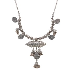 Siddhatva Statement Ethnic Indian Antique Silver Oxidized Boho Gypsy Choker Necklace Jewelry, Choker, Metal, No Gemstone