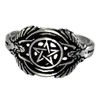 Silver Hermetic Guardian Angel Pentacle Ring for Men or Women