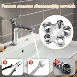 Strahlregler Serviceschlüssel, Zinklegierung, Wasserhahn sieb Belüfter Schlüssel Werkzeug, Universal Strahlregler Serviceschlüssel, Luftsprudler Montageschlüssel für M16 /M18 / M20 /M22 / M24 / M28