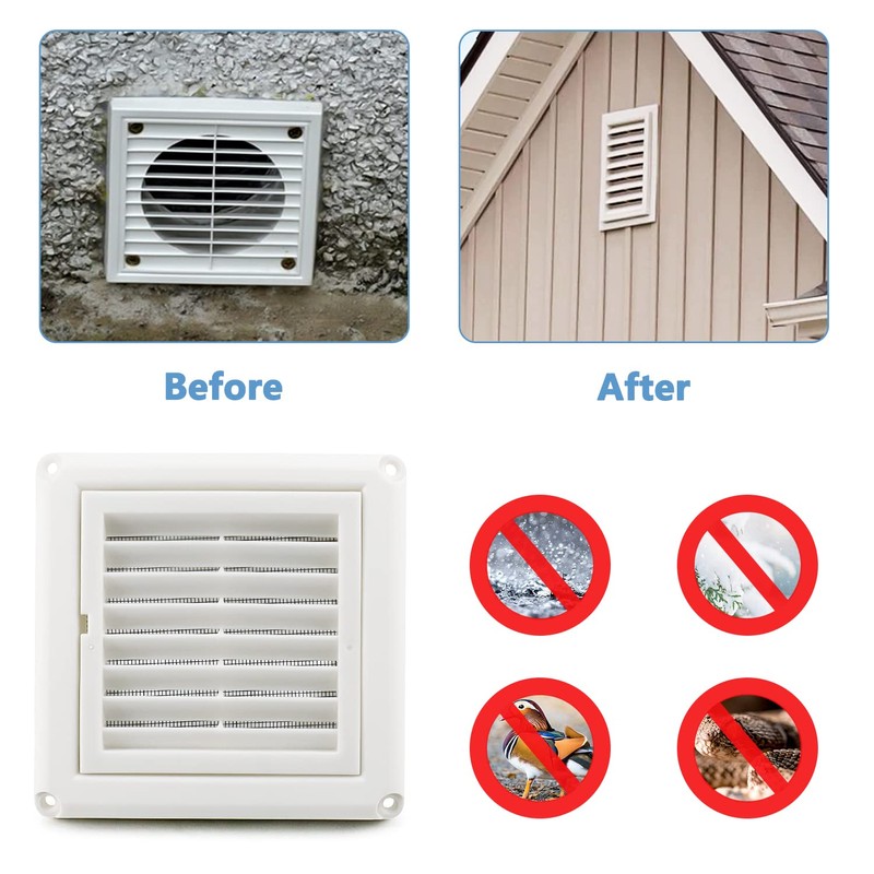 Cenipar 4" Louvered Vent Cover Dryer Exhaust Air Vent Cover