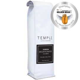 Temple Coffee "Decaf Espresso Blend" Medium Roasted Whole Bean Coffee - 12 Ounce Bag
