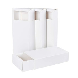 BENECREAT 16 PCS 6.8 x 5.7 x 0.04 inch White Drawer Gift Box Rectangle Kraft Paper Box Candy Accessory Wedding Birthday Gift Box