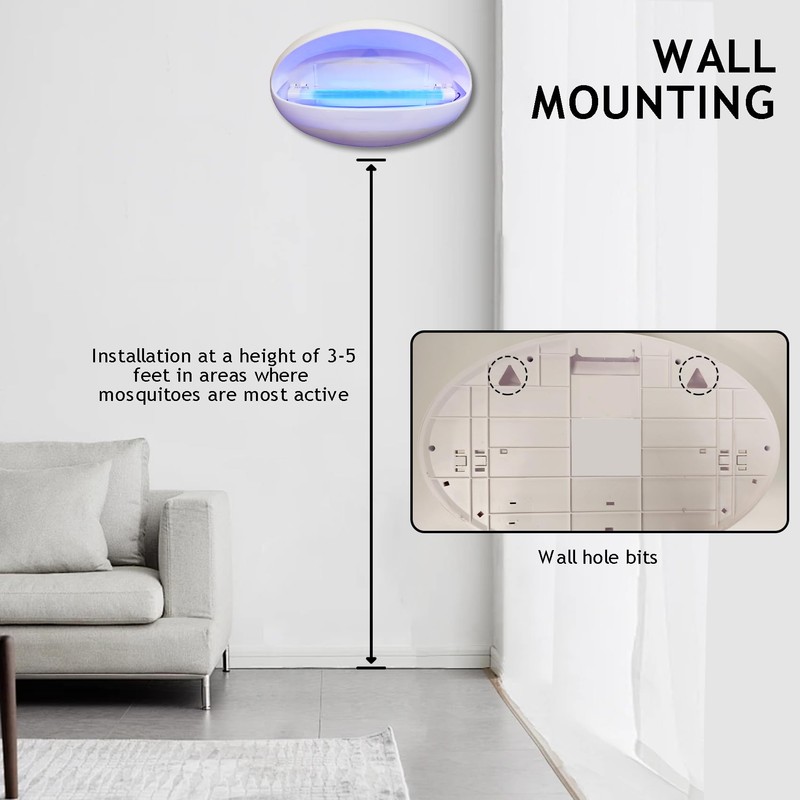 Wall Sconce Mounted Fly Light Trap for Capturing Flies, Moths,