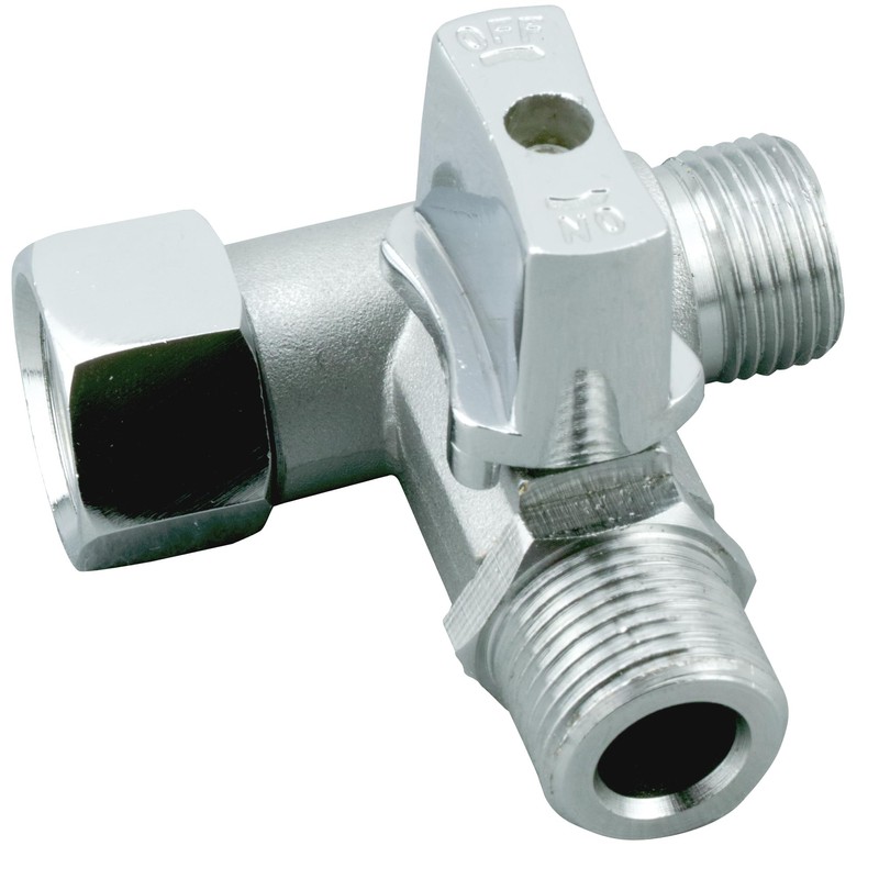 T-Adapter 3/8 Female x 3/8 Male Thread x 3/8 Male