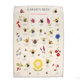 Tea Towel Garden Bees 50 x 70 cm Cotton Bee Motif