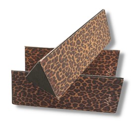Mia Delta Files Equilateral Triangle Shaped Foam Finger Nail Files 3PCS - Leopard + Black Print