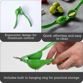 IMUSA Cast Aluminum Lime Squeezer, Green