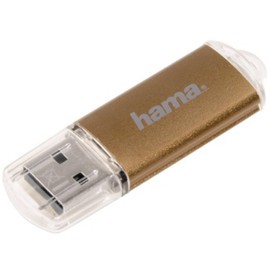 Hama 32GB USB-Stick USB 2.0 Datenstick (10 MB/s Datentransfer, USB-Stick mit Öse zur Befestigung am Schlüsselring, Speicherstick, Memory Stick mit Verschlusskappe, geeignet für Windows/MacBook) bronze