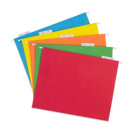 Blue Summit Hanging File Folders, Letter Size, Assorted Colors – 75 Pack