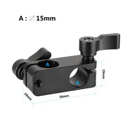 CAMVATE Right Angle Rod Clamp 15mm Rod 90 Degree Rotate for Video Camera DSLR Rig(Black)