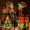 JUSTPRO 4 Pack Christmas Window Silhouette Lights, Lighted Candy Cane,Christmas