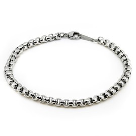 Napist Men's Bracelet, Hypoallergenic Accessory, Surgical Stainless Steel, Round Venetian Chain, Silver, Stainless Steel
