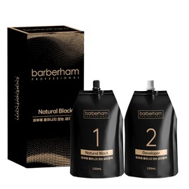Barberham Natural Black 150g hair dye that does not stain the skin - Black 150ml / 바버함 자연블랙 피부에 묻어나지 않는 염색약 150g 1개 - 블랙150ml