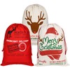 TUPARKA 3 PCS Christmas Canvas Bags Santa Sack Bag for
