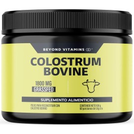 Beyond Vitamins  Calostro Bovino 30 Certificado Grass Fed De Libre Pastoreo 1800 Mg, Bovine Colostrum De Calidad Certificada Para 2 Meses - Vitaminas 