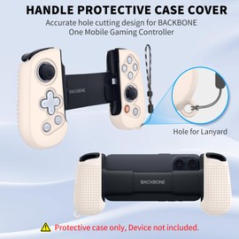 Handle Protective Case for Backbone One Mobile Gaming Controller with Lanyard, Silicone Grip Case Cover Compatible with Backbone One Mobile Gaming Controller Handle 1st 2nd Gen (Off White)