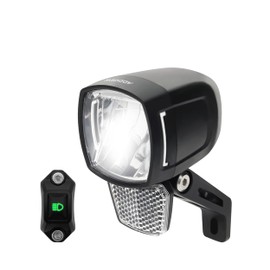 ADDVIEW E-Bike Front Light 170 Lux Hammer E170 Plus - High Beam, Low Beam, with Handlebar Switch, IP65, Aluminium, StVZO/ECE Compliant, for 8-48V DC, Anti-Glare & Strong