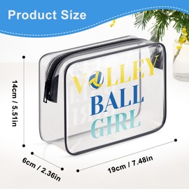 Volleyball Girls Gifts Clear Makeup Bag Volleyball Gifts for Volleyball Players Lovers Best Friends Birthday Gifts Volleyball Teams Gifts Volleyball Theme Gifts for Women Cosmetic Bag Volleyball Stuff