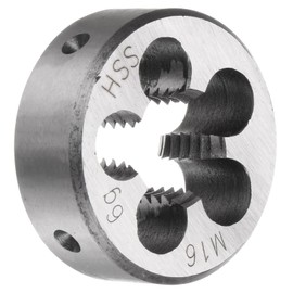 TA-VIGOR 1pc M16 x 2 Metric Adjustable Threading Die, High Speed Steel Right Hand Round Die for Processing, Correcting or Cleaning External Threads (Metal, Plastic)