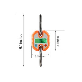 Digital Scale,Klau Portable 150 kg / 300 lb Heavy Duty Crane Scale Hanging Scales LED Display with Backlight for Home Farm Hunting Outdoor Orange