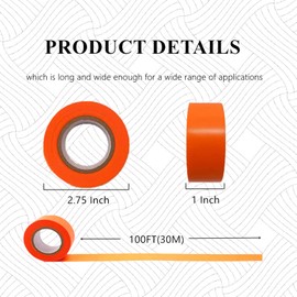 TABANDTAB 6 Pack Flagging Tape Assorted Colors, Non-Adhesive Plastic Ribbon Neon Color,1inch*600ft, Survey Tape for Tree Marking, Hunting, Boundaries and Hazardous Areas,Trail Marking (6 Color)