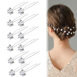 RICISUNG Pearl Pin, Set of 12, U Pins, Hair Accessories, Party Arrangement, Hair Accessories, Hairpins, Headdresses, Kimonos, Photography, Bridal Hair Ornaments, Coming of Age Ceremonies, Graduation
