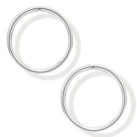 Small Gold or Sterling Silver Huggie Hoop Earrings for Women Girls Cartilage Nose Helix Tragus (Silver, 8mm 24 gauge / 1 pair)