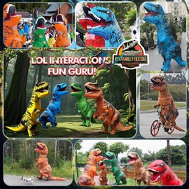 Eayaele Inflatable T-rex Costumes, Inflatable Dinosaur Costume, Adult Tyrannosaurus Rex Suit, Carnival, Party, Dino Costume, Men and Women (Yellow)