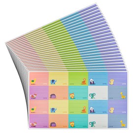 500-Pack Self-Adhesive Baby Bottle Labels for Daycare, Writable Stickers for Baby Food, Breastmilk, 10 Animal Designs (1.5x1 in)