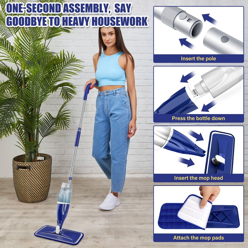 Microfiber Spray Mop for Floors Cleaning: Wet Dry Hardwood Floor