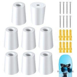 lasuroa 8pcs Vertical Ski Hanger, Ski Wall Mount Holder Gravity Grabber Wall Mount Ski Rack with Screws Expansion Anchors Snowboard Storage Accessories to Store and Display Your Ski Snowboard(White)