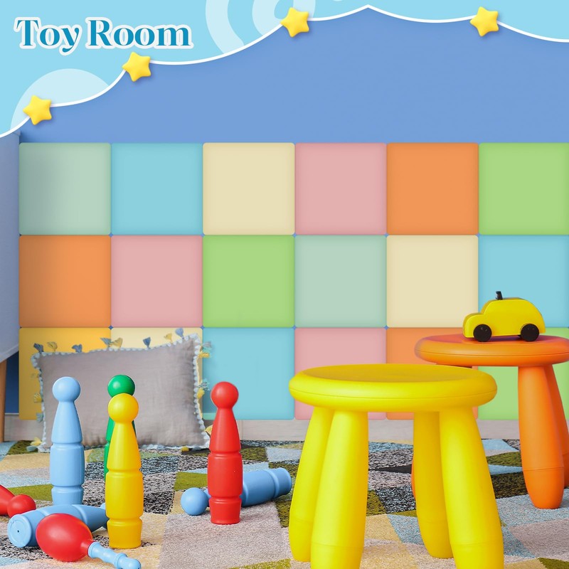 Hahafelt 8 Pack Wall Padding for Playroom Peel and Stick