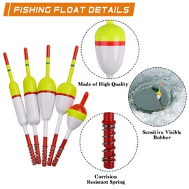 JOGFFDE Fishing Floats and Bobbers Slip Bobbers for Fishing Spring Oval Stick Floats Slip Bobbers for Crappie Catfish Trout (1.97in*0.91in*5.63in-10pcs)