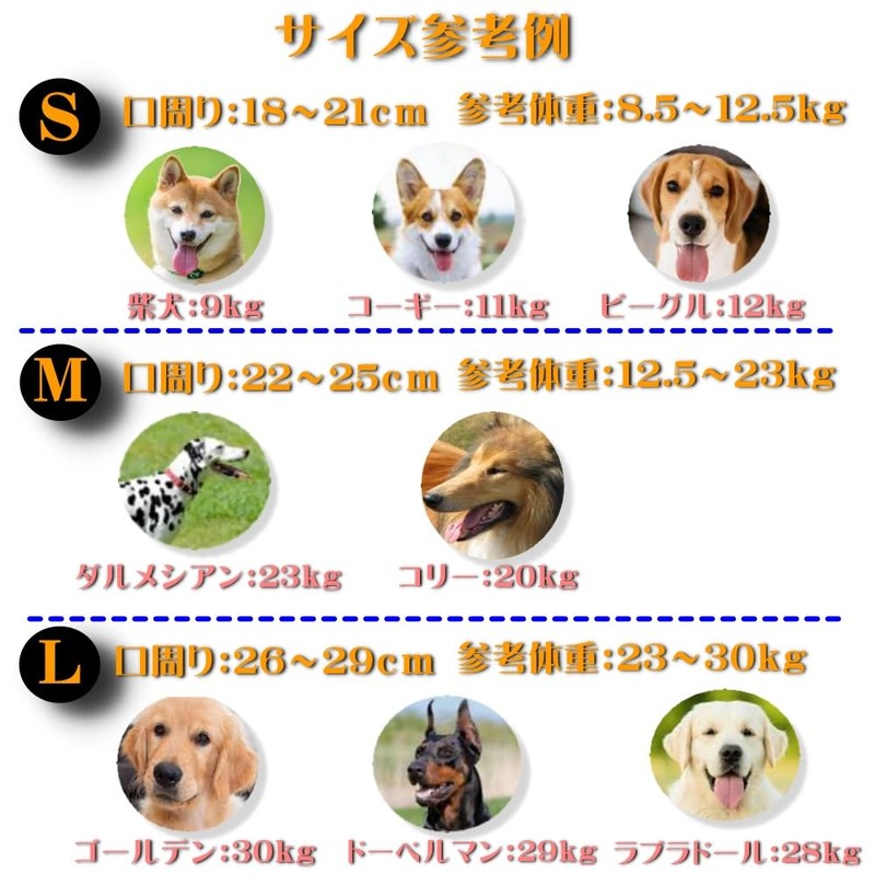 JP-SAKURA Dog Muzzle Small Medium Large Size Picking Prevention Chewing